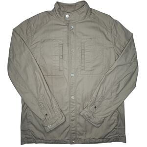 Massimo Dutti Jacket Mens XXL Tan Khaki Military Army Long Sleeve Button Utility